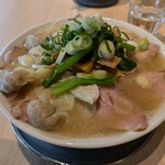 桜上水 船越 - 塩チャーシューワンタンメン③