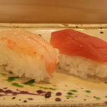 さわ寿し - エビとマグロ