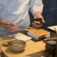 鮨 飛鳥 - 雲丹ドッグ　作製中