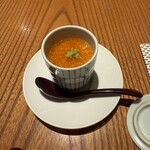 鮨 銀座 おのでら - あけたらいくらオンザ茶碗蒸し