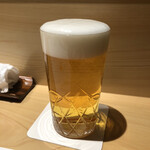 鮨 奏 - ビールで乾杯