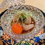 焼鳥かけはし 本店 - ささみユッケ、キャビア添え