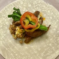 中国料理 龍鳳(ホテルアゴーラリージェンシー大阪堺) - 黒毛和牛の霜降り 辣醤炒め 包餅のせ