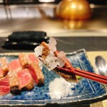 鉄板焼き あさひ - ふわふわしてお塩は淡雪塩