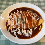 洋食の店　チャペル - オムライス➕ハンバーグエビフライランチ1350円