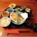 月の庭 - A海老の天麩羅定食