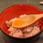 あもん ヨコ - 栗とトリュフの炊き込みご飯　その②TKG