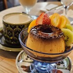 桜林茶寮 - プリン＋カフェオレ