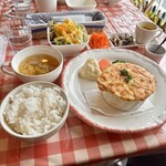 花・ふらんす食堂やまもと - 豆乳クリームソースの煮込みハンバーグ、グラタン仕立て(\1,650)