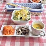 花・ふらんす食堂やまもと - 定食：サラダ・野菜のお惣菜３種