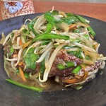 うんの食堂 - ニラレバ炒め定食(\970)