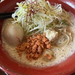 みつか坊主 - チャーシュー抜き味玉トッピング酒粕ラーメン