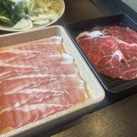 しゃぶ葉 - 料理写真:豚バラと牛肉