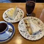 喫茶四季 - レアチーズとマロンケーキ