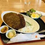 赤とんぼプラザ - 料理写真:四万十ポーク＋カレーセット（辛口）＝１４００円