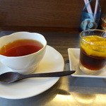 あり田 - 食後のデザート日によっておすすめがある、今日は紅茶のゼリーほんのり甘味が嬉しい