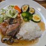 キッチン ブルー グローブ - サラダ、ご飯を追加して