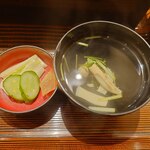 川万 - お吸い物とお新香
