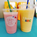 おおきにコーヒー - いちごがMサイズ、ミックスジュースはLサイズ