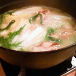心の館 清水 - 地鶏の鍋、白濁のスープが絶品です。