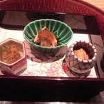 日本料理 とくを - 09.12 黒豆ゆば雲丹のせ、あんきも、にこごり　