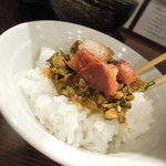 藤堂 - ミニちょい肉高菜ごはん喰らう