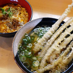 Meihou Udon - 牛とじ丼セット+肉＆ごぼう