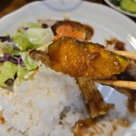 キッチン ブルー グローブ - 南瓜を添えて