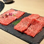 焼肉 六六六 - 蔓草牛のロース二種