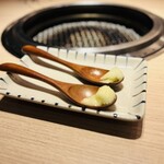 焼肉 六六六 - お口直し（柚子シャーベット）