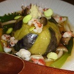 味人 - 冷やし加茂なすのエビときのこのそぼろあん