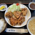 館の丸食堂 - 唐揚げ定食(半ライス)