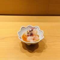 鮨 つぼみ - 甘海老　黄身醤油
