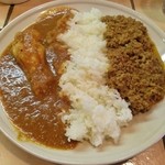 KAMMO Curry+Cafe Asakusa - 2種のカレーのハーフ＆ハーフ 1000円