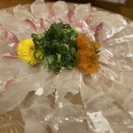 味のまる藤 - 真鯛薄造り