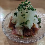 バードスペース三鷹 - 鶏のおろしポン酢合え。皮がパリッと焼けていて旨し