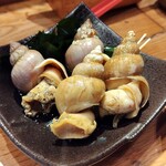 こけら - 磯ツブ貝と白バイ貝旨煮 880円税抜