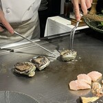 宮崎尾崎牛 鉄板焼き 吟 - 蝦夷アワビ