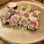 酒菜 ゆずとこめ - 一口和牛の大葉天ぷら