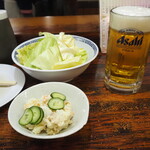 鳥の巣 - ポテトサラダ ＆ 生ビール
