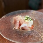 ル ヴェール フレ - ・ブッラータチーズと生ハム、フルーツトマトのサラダ(＋500円)
