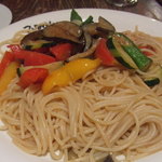 夏野菜の生姜醤油スパゲティ