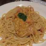 辛口卵とベーコンのスパゲティ