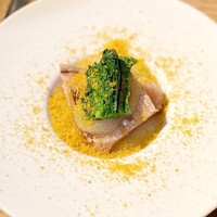 味とく家 - 天然ブリ低温調理 大根ソースとカラスミがけ