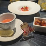 クラフタル - 1st  ガスパチョ  小田原 レモン　2nd  ムース　越前えびコンソメ