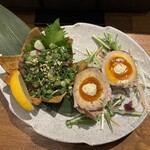 うしごや - 煮卵豚巻きとネギタン塩