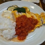 キッチン ブルー グローブ - 再びご飯を乗せて