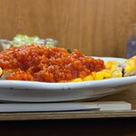 キッチン ブルー グローブ - 横から、とまは山盛り