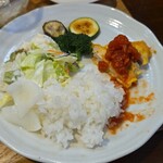 キッチン ブルー グローブ - 再びワンプレート