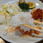 キッチン ブルー グローブ - そしてご飯